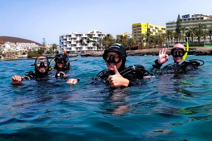 Trying scuba diving
