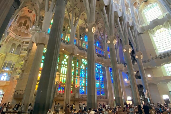 View of the satined glass window