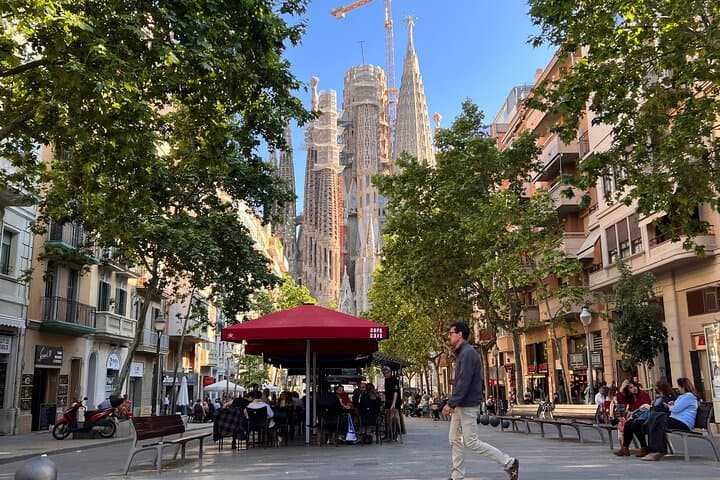 Sagrada Familia seen from Avinguda Gaudí