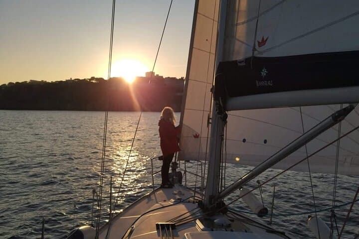 Sunset on a sailboat