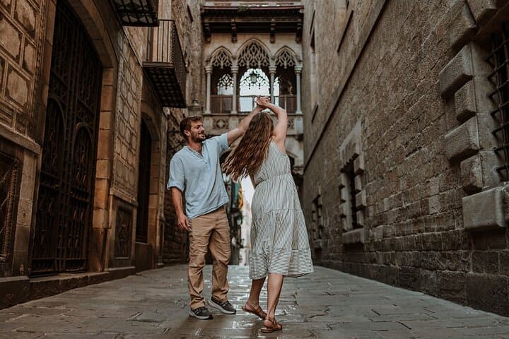 Barcelona Gothic Quarter cinematic photoshoot