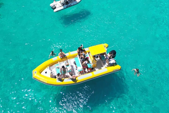 Boat tour Cala Figuera, Es Pontas, Caló de Moro, Cala Marmols