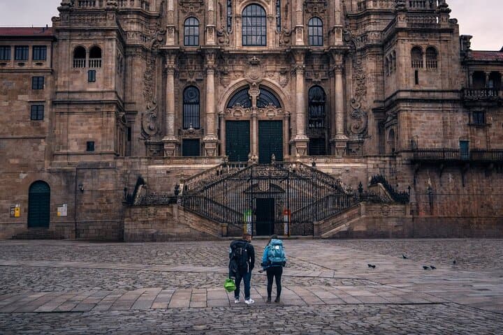 Pilgrims on arrival at the Cathedral