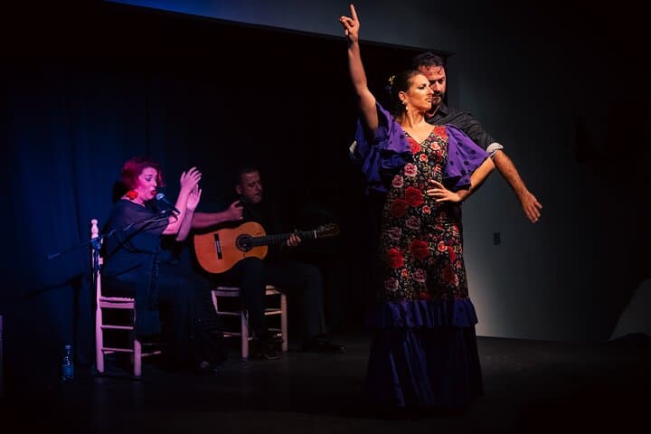 Paula Salazar and Cristian Lozano to the dance, Alicia Acuña to the singing, Gori Mazo z the guitar