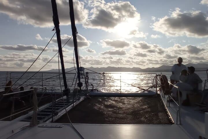 Catamaran sunset in the south of Lanzarote