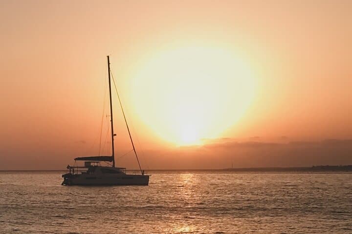 Catamaran sunset in the south of Lanzarote