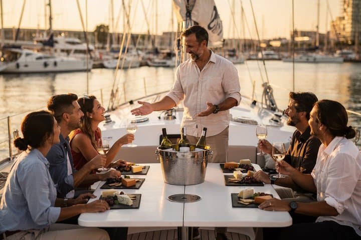 Barcelona: Gourmet Wine & Cheese Sailing cruise Experience