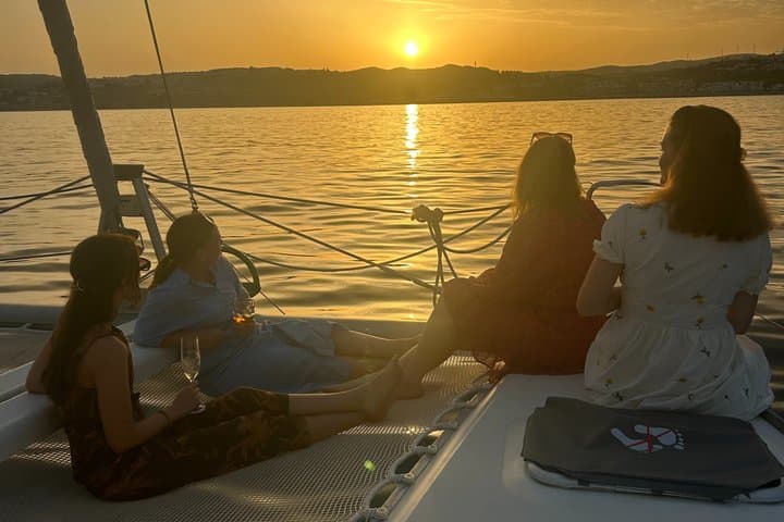 NEW Catamaran 2.5h Sunset Sail Manilva Tapas Welcome Drink Dolphin