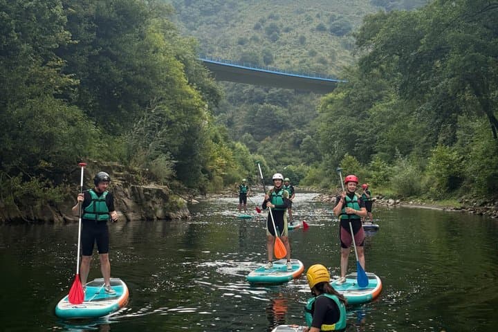 Stand up paddle down the river Bidassoa