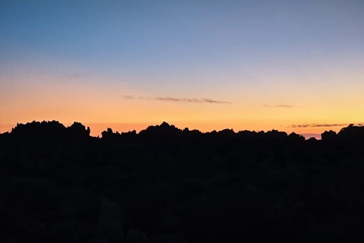 Sunset in El Torcal from Malaga : route and local peck