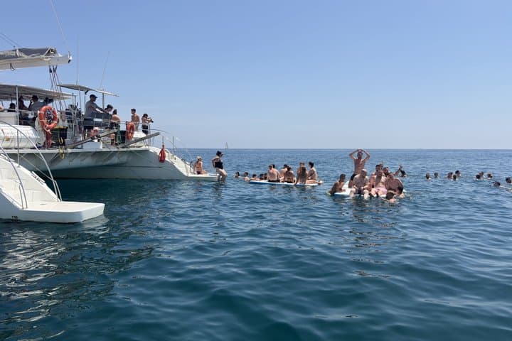Barcelona Catamaran Cruise with Swim Tapas FREE Pass NightClub
