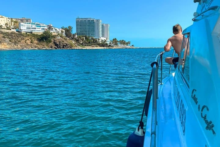Benalmadena: Private Boat with Slide, Snorkeling and Activities