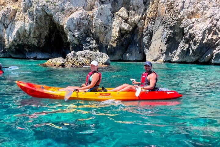 Kayak Villajoyosa Coves Snorkel and Cliff Jump Tour