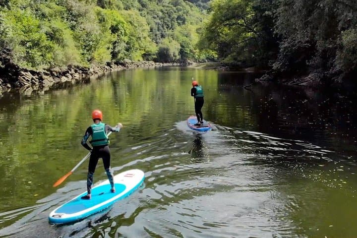 Stand up paddle down the river Bidassoa