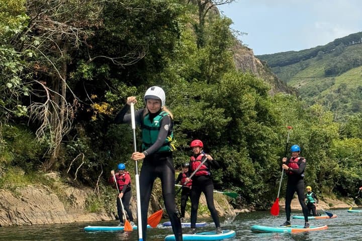 Stand up paddle down the river Bidassoa